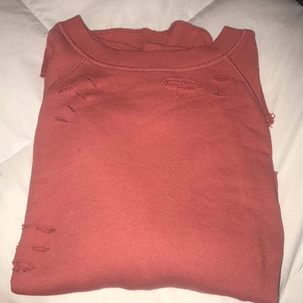 Aerie ripped crew neck sweat shirt